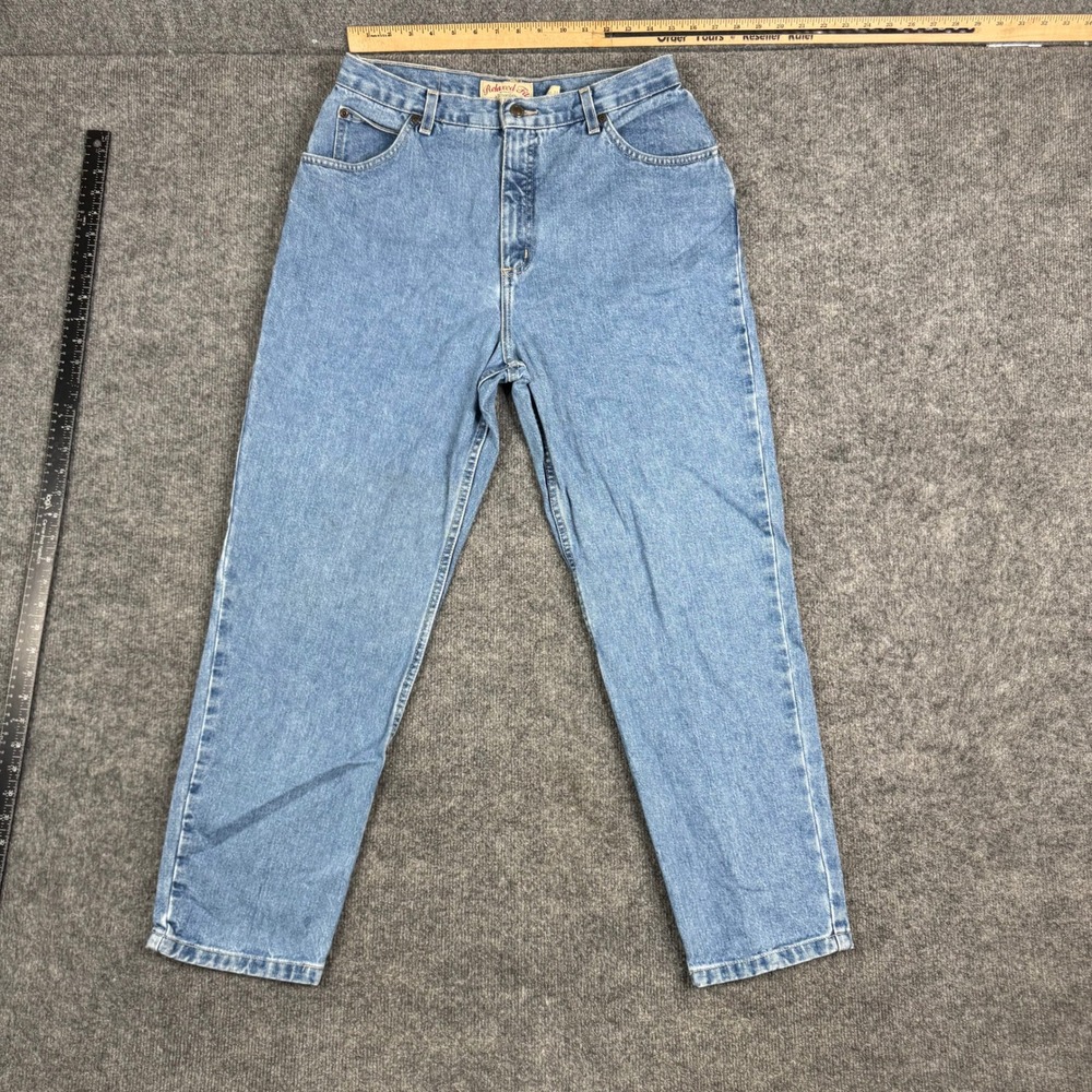 St. John's Bay Jeans Womens Size 14 Blue Relaxed Fit High Rise Tapered Denim